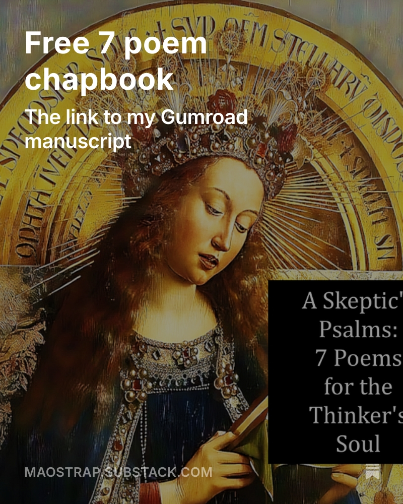 The link to download: poemsandprayers.gumroad.com/l/nuejt
The link to subscribe to the Poems &amp; Prayers Substack: maostrap.substack.com