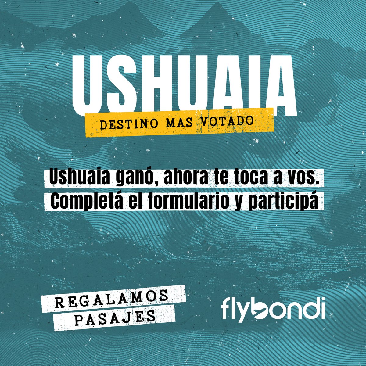 flybondioficial's tweet image. ¡Tenemos un ganador!🏆El destino mas votado fue: Ushuaia 🎉 Ahora te tocá ganar a vos😉

Sumate ya👉 bit.ly/45b7HKe y prepararte para disfrutar del sur ☃️

#FlyTip ➡️ Completá la consigna y ya estas participando (solo respuestas incorrectas)🤭

#Flybondi