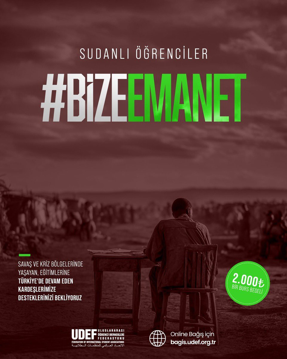 amuhammedislam's tweet photo. Ülkelerinden uzaktan Türkiye’de yarınlarını inşa etmek için okuyan gençlere el uzatalım. #BizeEmanet 

Bir Burs Bedeli 👉 2000₺
TR400020900000381410000073
🔗 https://t.co/AX9tJYfq9j https://t.co/CWDgh0iQ93