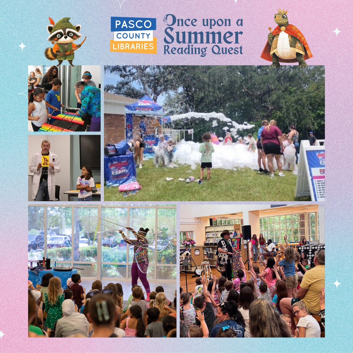 PascoLibraries's tweet image. We&apos;re still buzzing with excitement looking back on all the amazing memories from this year’s Summer Reading Quest! 🤩📚 We also surpassed our goal of 1.1 million reading minutes logged on Beanstack. Thanks to everyone who joined the quest and made this summer extra special.