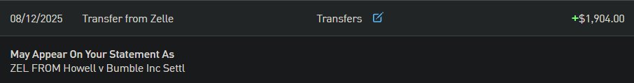 So I always sign up for the Illinois based biometric data class actions if I've used a service and I wanna know WTF Bumble did that warranted this payout. Like bigger companies I've joined on pay out maybe 100-200 per person. What did you do Bumble? What did you dooooo?