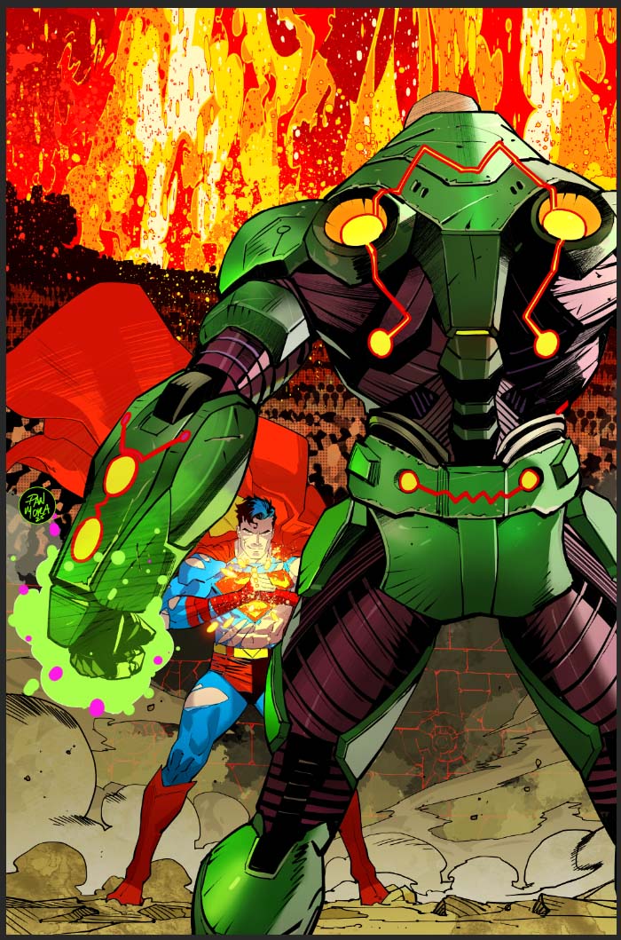 dcuworld's tweet image. Dan Mora covers for Superman #32 and Justice League Unlimited #13