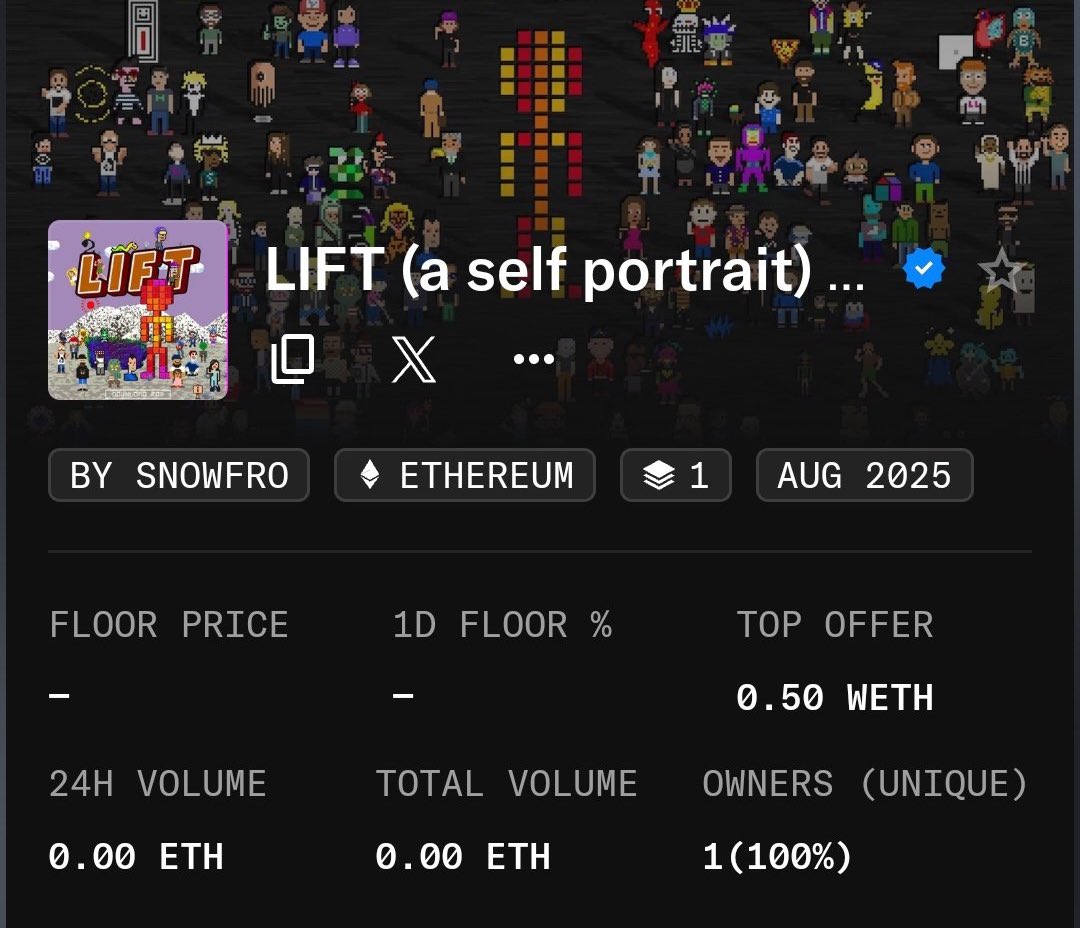 0x7b.sat (@bum_x2) on Twitter photo The founder of <a href="/artblocks_io/">Art Blocks</a> cooking up LIFT and it might acctually be the project to bring back NFT szn.
BE ON THE LOOK OUT! The founder of <a href="/artblocks_io/">Art Blocks</a> cooking up LIFT and it might acctually be the project to bring back NFT szn.
BE ON THE LOOK OUT!