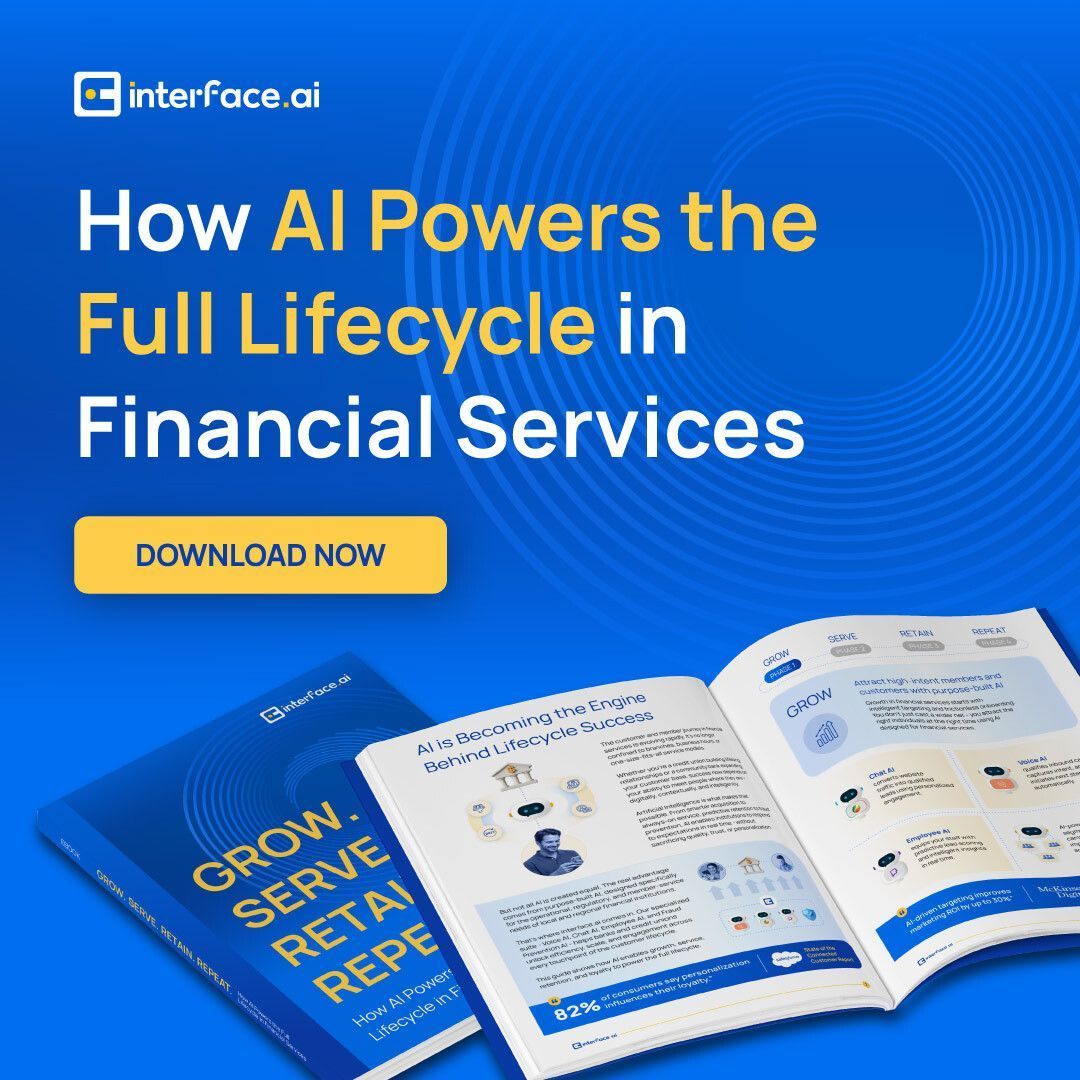 How is AI redefining lifecycle success for credit unions and community banks?

This eBook breaks down how AI transforms the full customer lifecycle - from onboarding to fraud prevention.

📘Get the eBook: interface.ai/ebook/ai-power…