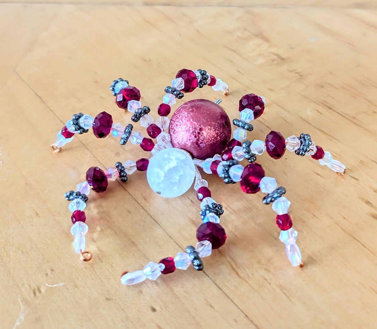 This is my last spider post today.
My apologies to those who don't like spiders.
Red Crystal Spider
$18.50 plus shipping
I sell crafts to supplement my OAS.