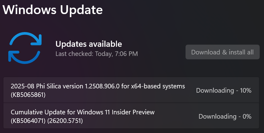 Erik Moreau #MVP #MODERNDESKTOP 🇧🇪 (@erikmoreau) on Twitter photo #Flighting Windows 11 Build 26200.5751 in the #DevChannel <a href="/windowsinsider/">Windows Insider Program</a> <a href="/DJ_EddieL/">Eddie Leonard</a> <a href="/NorthFaceHiker/">Jason Howard</a> <a href="/JenMsft/">Jen Gentleman 🌺</a> <a href="/amanda_lango/">Amanda Langowski</a> <a href="/maisondasilva/">Maison da Silva 🇧🇷 Microsoft MVP</a> <a href="/megahoch/">Megan Gremmell</a> <a href="/brandonleblanc/">Brandon LeBlanc</a> <a href="/JamesvandenBerg/">James van den Berg MVP ☁</a> <a href="/aavdberg/">André van den Berg - MVP 🇳🇱 🐱👤 🇺🇦</a> #areyouflightingyet #WindowsInsiders 💙aka.ms/wip-dev-8-15-25 #Flighting Windows 11 Build 26200.5751 in the #DevChannel <a href="/windowsinsider/">Windows Insider Program</a> <a href="/DJ_EddieL/">Eddie Leonard</a> <a href="/NorthFaceHiker/">Jason Howard</a> <a href="/JenMsft/">Jen Gentleman 🌺</a> <a href="/amanda_lango/">Amanda Langowski</a> <a href="/maisondasilva/">Maison da Silva 🇧🇷 Microsoft MVP</a> <a href="/megahoch/">Megan Gremmell</a> <a href="/brandonleblanc/">Brandon LeBlanc</a> <a href="/JamesvandenBerg/">James van den Berg MVP ☁</a> <a href="/aavdberg/">André van den Berg - MVP 🇳🇱 🐱👤 🇺🇦</a> #areyouflightingyet #WindowsInsiders 💙aka.ms/wip-dev-8-15-25