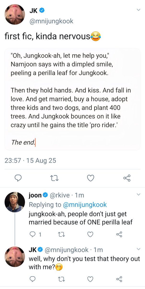 another namkook au where jungkook doesn't forget to switch account, but intentionally posts it on main
