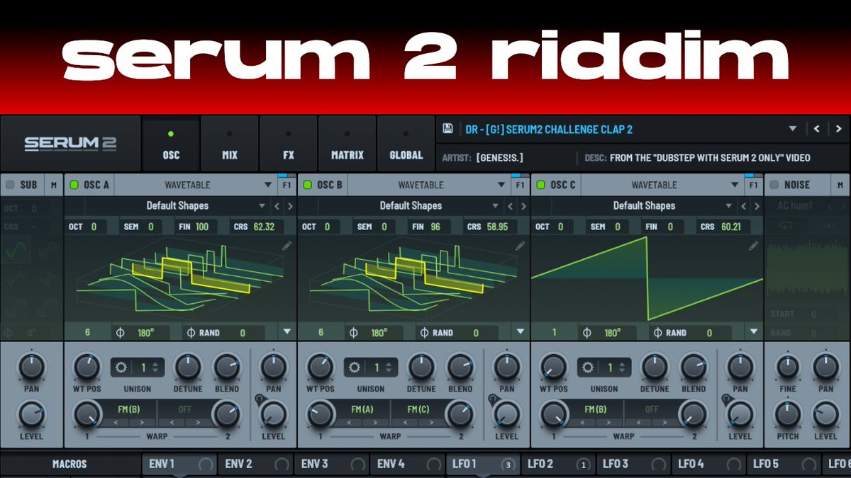 the sequel is finally here!
i made half of a riddim dubstep tune with serum 2 only
youtu.be/Qc_nqF4ID7k