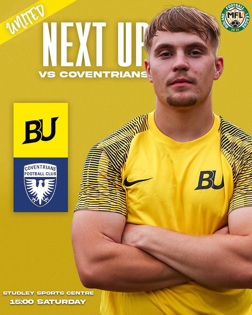 Birmingham United First Team (@bufcfirst) on Twitter photo Next Up |
π <a href="/coventriansfc/">Coventrians FC</a>
π Les James Challenge Cup
π
16.08.25
β° 15.00
π Studley Sports Centre, B80 7BF Next Up |
π <a href="/coventriansfc/">Coventrians FC</a>
π Les James Challenge Cup
π
16.08.25
β° 15.00
π Studley Sports Centre, B80 7BF