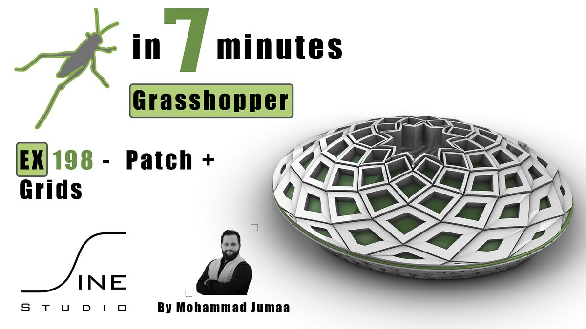Sine__Studio's tweet photo. Grasshopper - EX 198 - Patch + Grids
. 
Create a parametric Stadium
.
Full HD 1920 * 1080 On Youtube
Link : https://t.co/zkf6Obr2VF
Short video On Youtube   
Link : https://t.co/VVgK3u4kQL https://t.co/nJuQmYHGG2