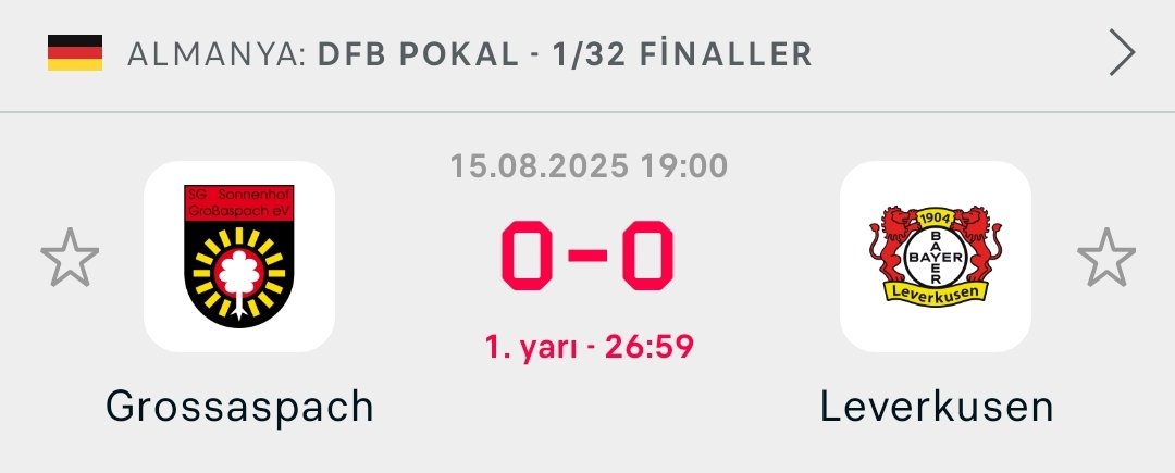 🥇 İy 0,5 üst • 1,81
🥈 İy dep 0,5 üst • 2,00