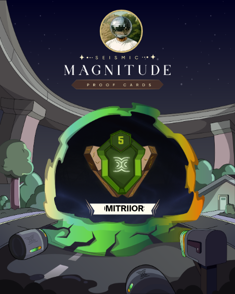 Proof received, make your own here: 
⬇️⬇️⬇️
stats.seismic.site 

<a href="/SeismicSys/">Seismic</a> #MagnitudeCard