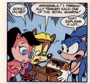 StH #2 (miniseries)|Apr ‘93| A: Shaw 81| W: Gallagher 80(🩷🖤🩵46) #80

What’s in the box? 

Nothing! Absolutely nothing!

-Radrey 

(P.S. You get cool points for finishing this quote) 
#rally4sally #SonicTheHedgehog #sallyacorn