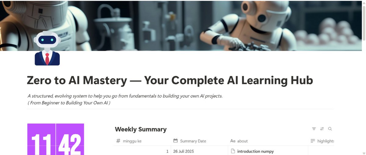 FormulaStack_'s tweet image. 🚀 Want to learn AI from scratch but don’t know where to start?
I curated the best videos, e-books & courses + a clear learning roadmap in a Notion template.
🎉 Grab it now with Opening Discount: philzart.gumroad.com/l/ZerotoAIMast…
#notion #notiontemplate #aiengginer