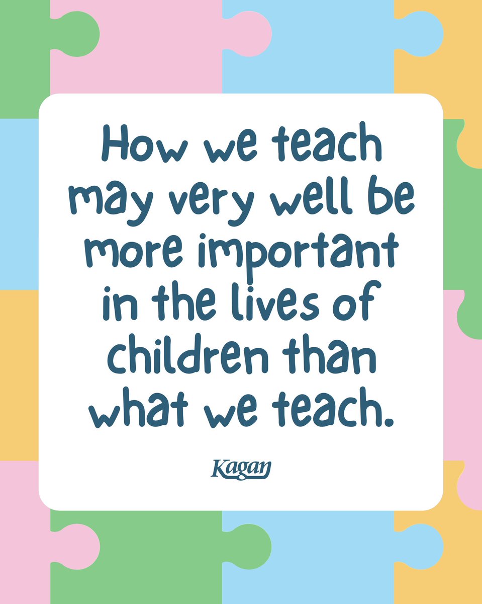KaganOnline's tweet image. Embracing and implementing research-based pedagogy ensures all children are fully engaged in learning 🧩

#kagan #kaganstructures #cooperativelearning #classroomcommunity #studentsuccess #buildingbelonging #relationshipskills #teambuilding #classbuilding #SEL #teachingtips #teach