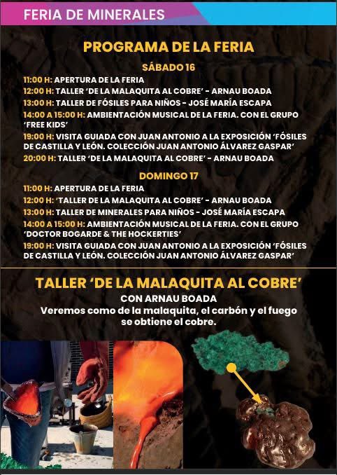 El sábado y el domingo disfruta de la V FERIA DE MINERALES, ROCAS Y FÓSILES DE CASTILLA Y LEÓN. Dos días para comprar e intercambiar, aprender con talleres y visitas guiadas y disfrutar de buena música y mejor ambiente. ! Te esperamos en el museo!