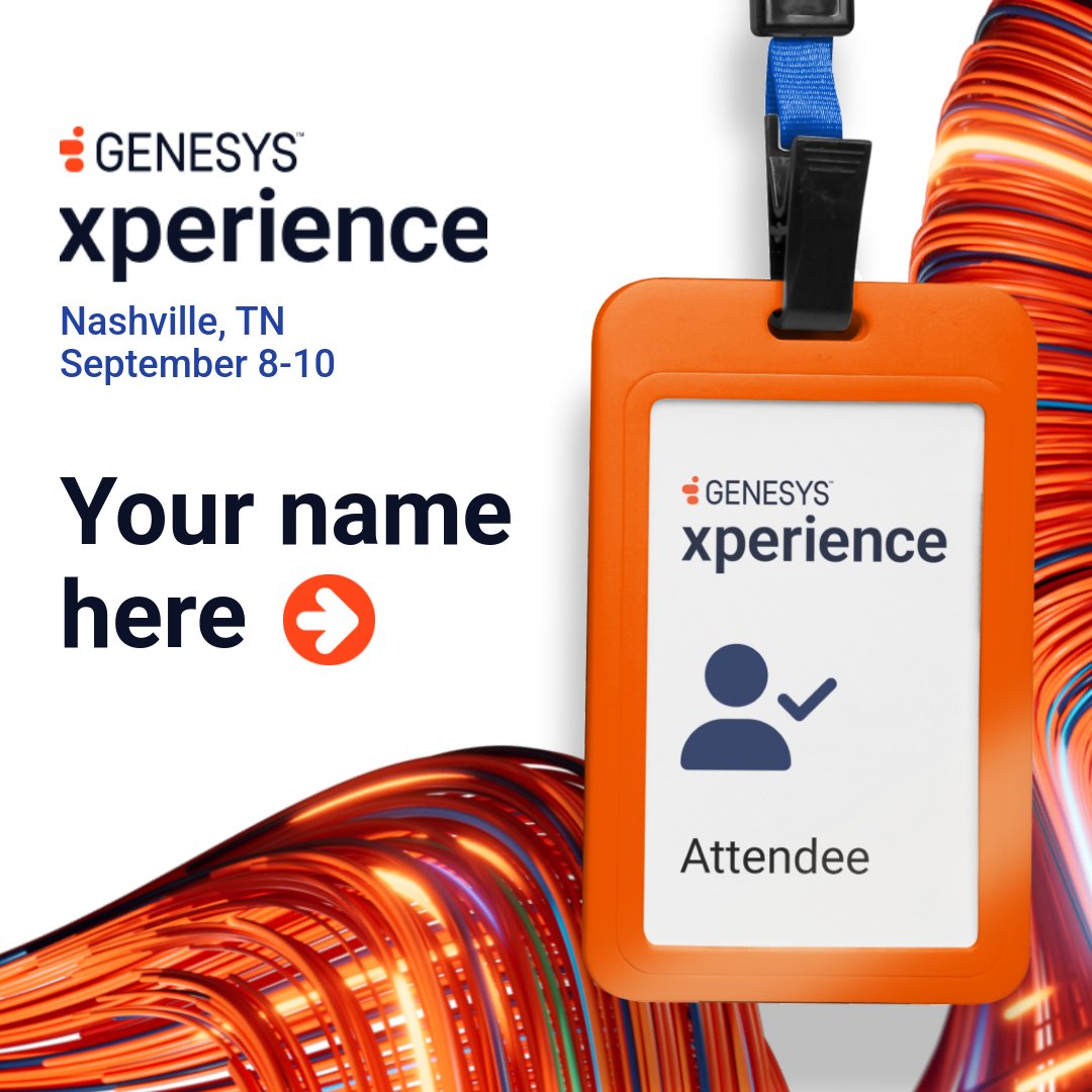 #Xperience25 will be here before we know it!

If you still haven't registered, it's not too late. Grab your seat to the CX+AI event of the year, hosted by Genesys!

gsys.cx/4nXAgUh