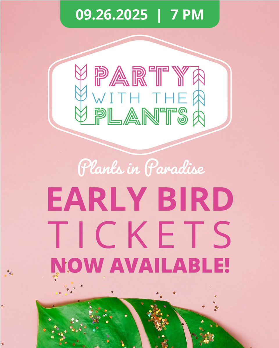 DanforthCenter's tweet image. It’s back! Our annual night of fun and fundraising, Party with the Plants, is September 26. 🌺 Theme is “Plants in Paradise.” 🍍 
Discounted tickets on sale now: bit.ly/4kXoRSn 
#STLEvents #PartyWithThePlants