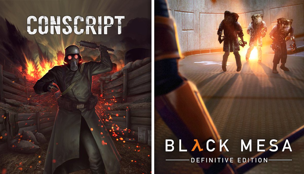 CONSCRIPT - WW1 SURVIVAL HORROR! 💀 (@conscriptgame) on Twitter photo Soldiers! CONSCRIPT has partnered up with the team over at <a href="/CrowbarDevs/">Crowbar Collective</a> for the Adventure and Horror Steam Bundle!
Pick up the bundle now and save 50% off the price of CONSCRIPT and Black Mesa: Definitive Edition!
Purchase the bundle on Steam: store.steampowered.com/bundle/58066/A… Soldiers! CONSCRIPT has partnered up with the team over at <a href="/CrowbarDevs/">Crowbar Collective</a> for the Adventure and Horror Steam Bundle!
Pick up the bundle now and save 50% off the price of CONSCRIPT and Black Mesa: Definitive Edition!
Purchase the bundle on Steam: store.steampowered.com/bundle/58066/A…