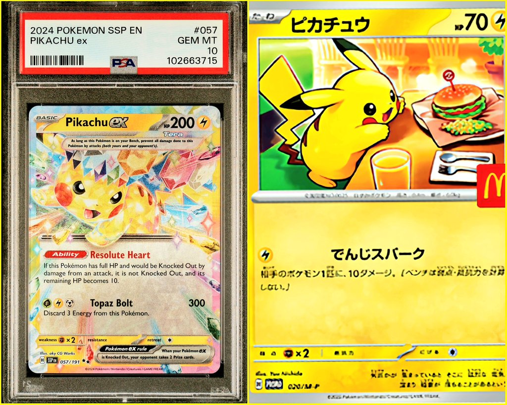 Danny (@tcgdannyp) on Twitter photo 🚨McDonald's Pikachu Promo + PSA 10 Pikachu ex Giveaway!🚨
Today <a href="/Catscollecttcg/">cats collectibles tcg</a> and I will be giving away a PSA 10 Pikachu ex from Surging Sparks and a McDonald's Pikachu Promo!
For your chance to win make sure you ⬇️
Like ✅
Retweet ✅
Follow @TCGDannyP✅️
Follow 🚨McDonald's Pikachu Promo + PSA 10 Pikachu ex Giveaway!🚨
Today <a href="/Catscollecttcg/">cats collectibles tcg</a> and I will be giving away a PSA 10 Pikachu ex from Surging Sparks and a McDonald's Pikachu Promo!
For your chance to win make sure you ⬇️
Like ✅
Retweet ✅
Follow @TCGDannyP✅️
Follow