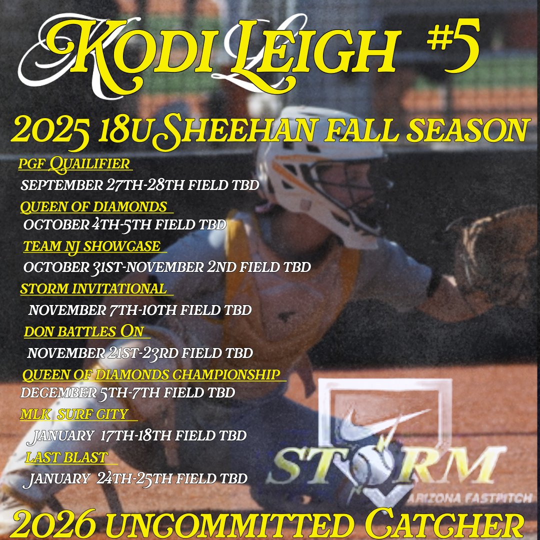 I'm Excited about the upcoming 2025 Fall Season. I have been graciously invited to join with the highly competitive Arizona Storm team of <a href="/AZStormSheehan/">Arizona Storm Sheehan</a>, I also have a few college camps coming up at the University of Montana, and West Texas A&amp;M.

<a href="/ByronJarred/">Byron Jarred Lackey</a> <a href="/Coach_Ochoa8/">Erick Ochoa</a>