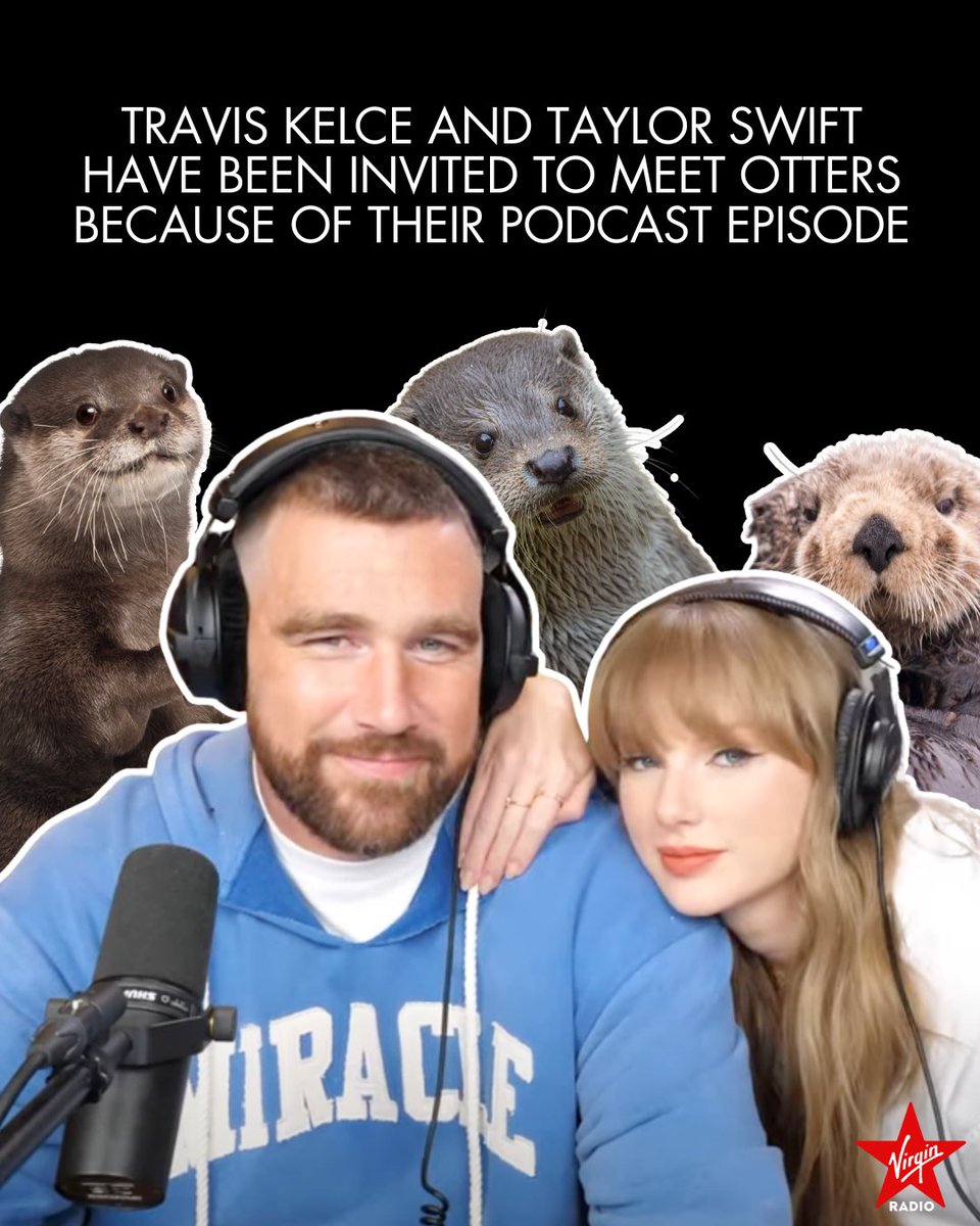 VirginRadioVancouver (@virginradiovan) on Twitter photo Taylor Swift says Travis Kelce's dream pet is an Otter... and now they've got a chance to visit some. An aquarium, famous for its otter exhibit, has invited Taylor and Travis to see their 5 otters anytime!
📸: New Heights Podcast Taylor Swift says Travis Kelce's dream pet is an Otter... and now they've got a chance to visit some. An aquarium, famous for its otter exhibit, has invited Taylor and Travis to see their 5 otters anytime!
📸: New Heights Podcast