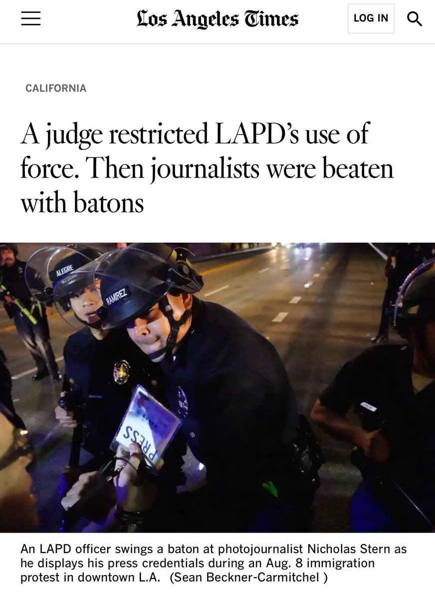 FilmThePoliceLA's tweet photo. LAPD illegally beat and/or detained ten journalists.

The mayor refuses to comment on this. All the elected officials refuse to comment on this. These cowards are scared of upsetting the police union. https://t.co/Bdq3CX0fHC https://t.co/qycNTJe9Lr