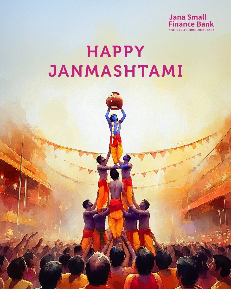 janabank's tweet photo. May the blessings of Lord Krishna fill your life with love and laughter.
 
#HappyJanmashtami #KrishnaJanmashtami #JanaSFB https://t.co/TirtFzazSw