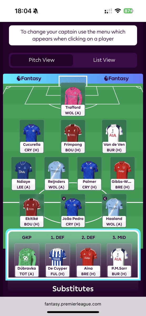 🔒 Gw1 BB - good luck me #FPLCommunity #FPL