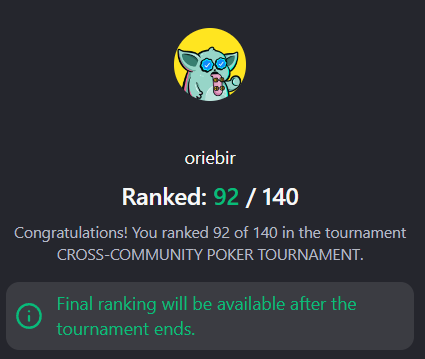 Oriebir (@oriebir__) on Twitter photo Maybe i am not so good on poker....
Next poker i will need <a href="/yei_intern/">Yei intern</a> teach me how to play Maybe i am not so good on poker....
Next poker i will need <a href="/yei_intern/">Yei intern</a> teach me how to play