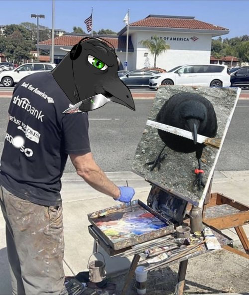 crow with knife tweet media