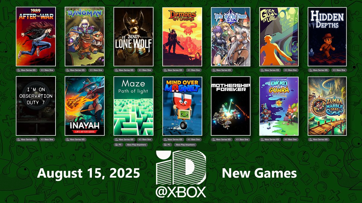 It's time to end the week, but not without launching 14 NEW INDIES on Xbox first! 💚 
Take a look at everything launching today and begin gaming! 🎮 

Links to each game below 🔗