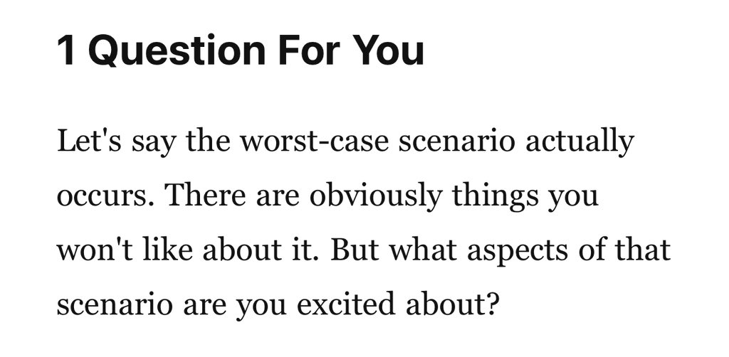 I love this question. Worst-case scenarios could also be exciting. Just take the risk. (<a href="/JamesClear/">James Clear</a>)