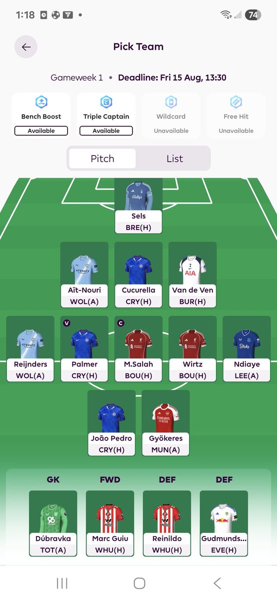 GW1 🔐

I wanted to go Salah and Haaland but didn't like some of the players that had to start every week . Good luck to everyone . Happy season is back . 
#FPL #FPLCommunity
