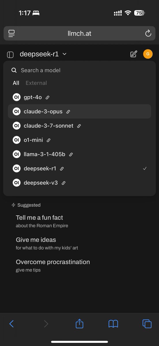 currently tinkering with models as i'm working on omni vibe code feature.

for a while now, models like opus, sonnet, deepseek, and o1 are free as i'm building the backend.

it's live at llmch.at/guest

a quick note: all chats are temporary. nothing is saved.
but since