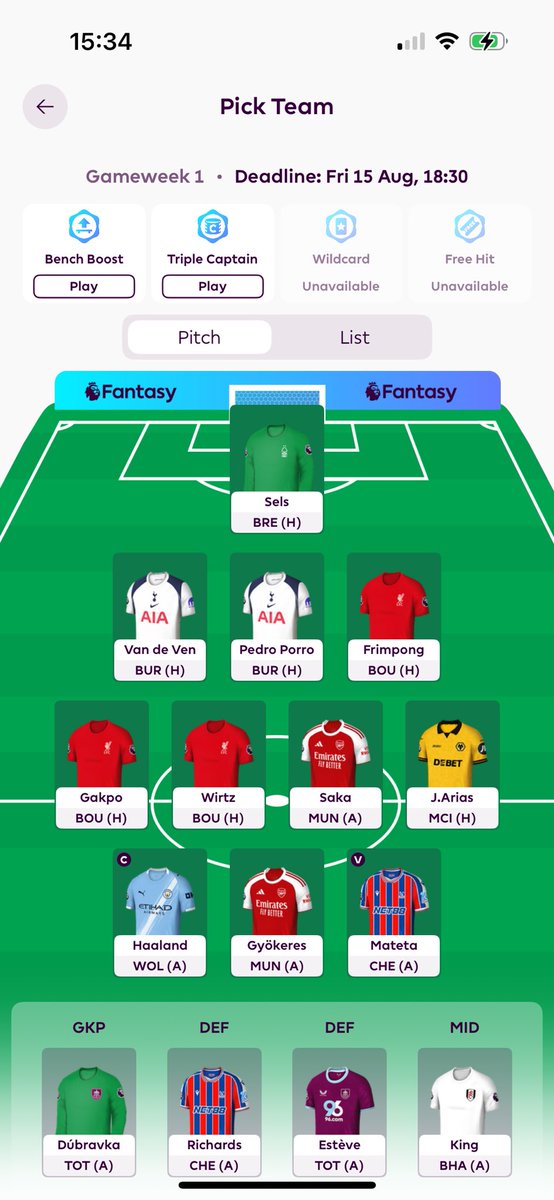 FPLGoodiola's tweet image. We are so back!

Here is my GW1 team:
🇳🇴🧢

Triple Liv to enjoy some fun tonight despite no Mo

Faith in The Ars

Boom boom boom Mateta’s in the room

Good luck everyone