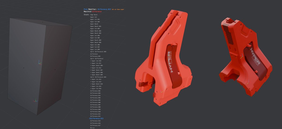 The mesh, the stack, the result #b3d
