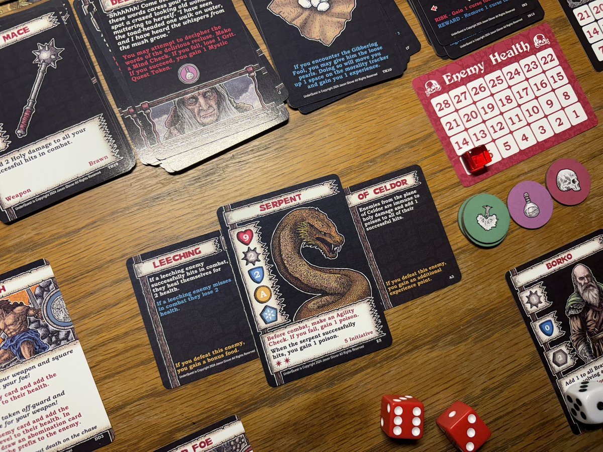 Playtest run with a Norcian Bastion, with the Moon Rabbit! Made it all the way to the 5th level and was only 4 quest tokens away from the boss! Along the way I fought a mini boss on every floor, met a mermaid, rescued Borko, and found some great loot. Finally was killed by a