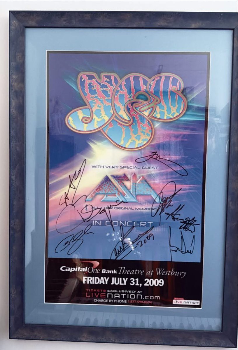 Oliver Wakeman (@oliverwakeman) on Twitter photo One of my favourite tour posters from my collection. I always try to get things like this after shows as keepsakes.
This is from the <a href="/yesofficial/">YESofficial</a> and <a href="/originalasia/">Original Asia</a> tour in ‘09.
I got everyone to sign it, which is poignent now that John, Alan and Chris are no longer with us. One of my favourite tour posters from my collection. I always try to get things like this after shows as keepsakes.
This is from the <a href="/yesofficial/">YESofficial</a> and <a href="/originalasia/">Original Asia</a> tour in ‘09.
I got everyone to sign it, which is poignent now that John, Alan and Chris are no longer with us.
