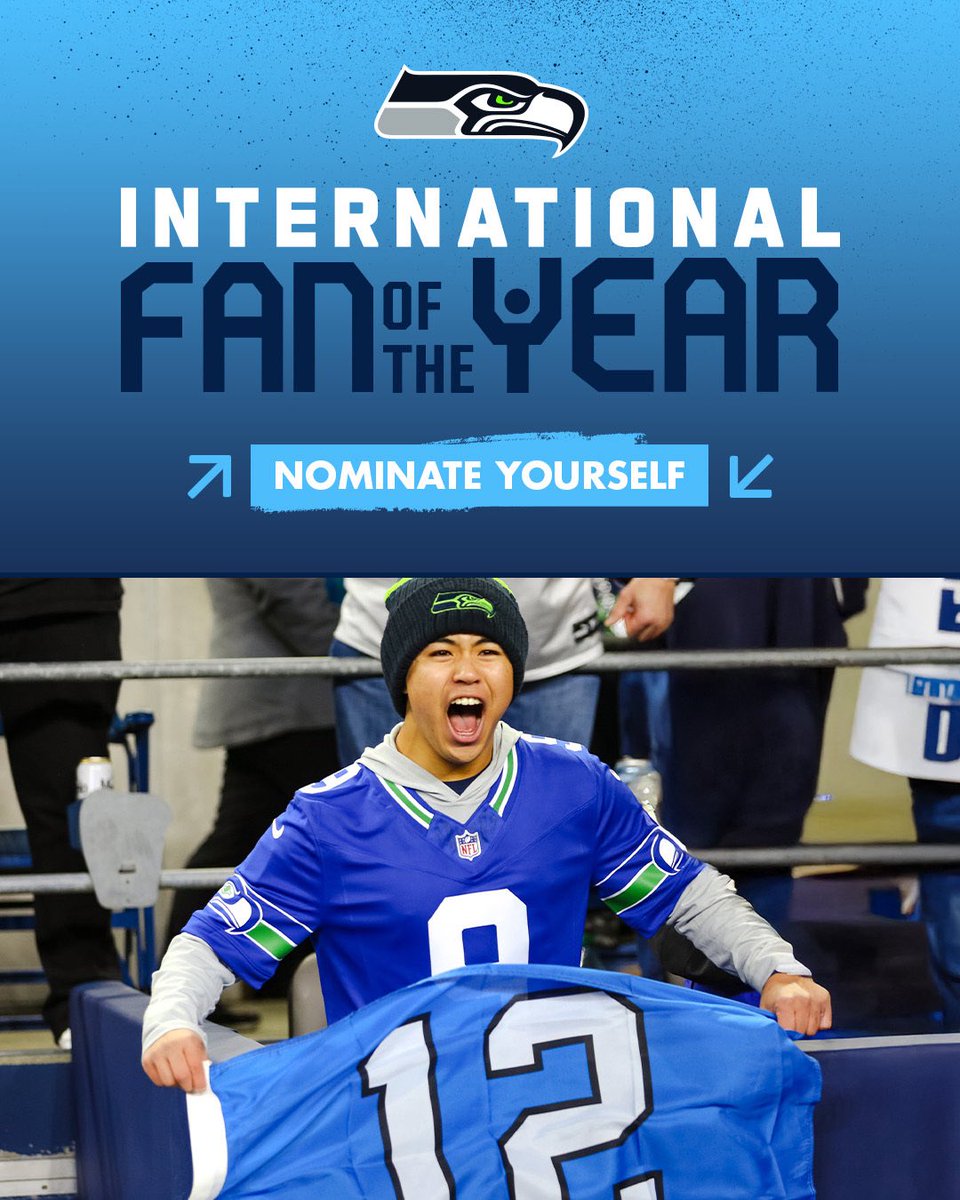 12 North! The 2025 NFL #InternationalFanofTheYear contest has officially opened! Click the link below to nominate yourself for the chance to represent the Seahawks at the 2026 NFL Draft.

Register here » shwks.com/3juykgzp