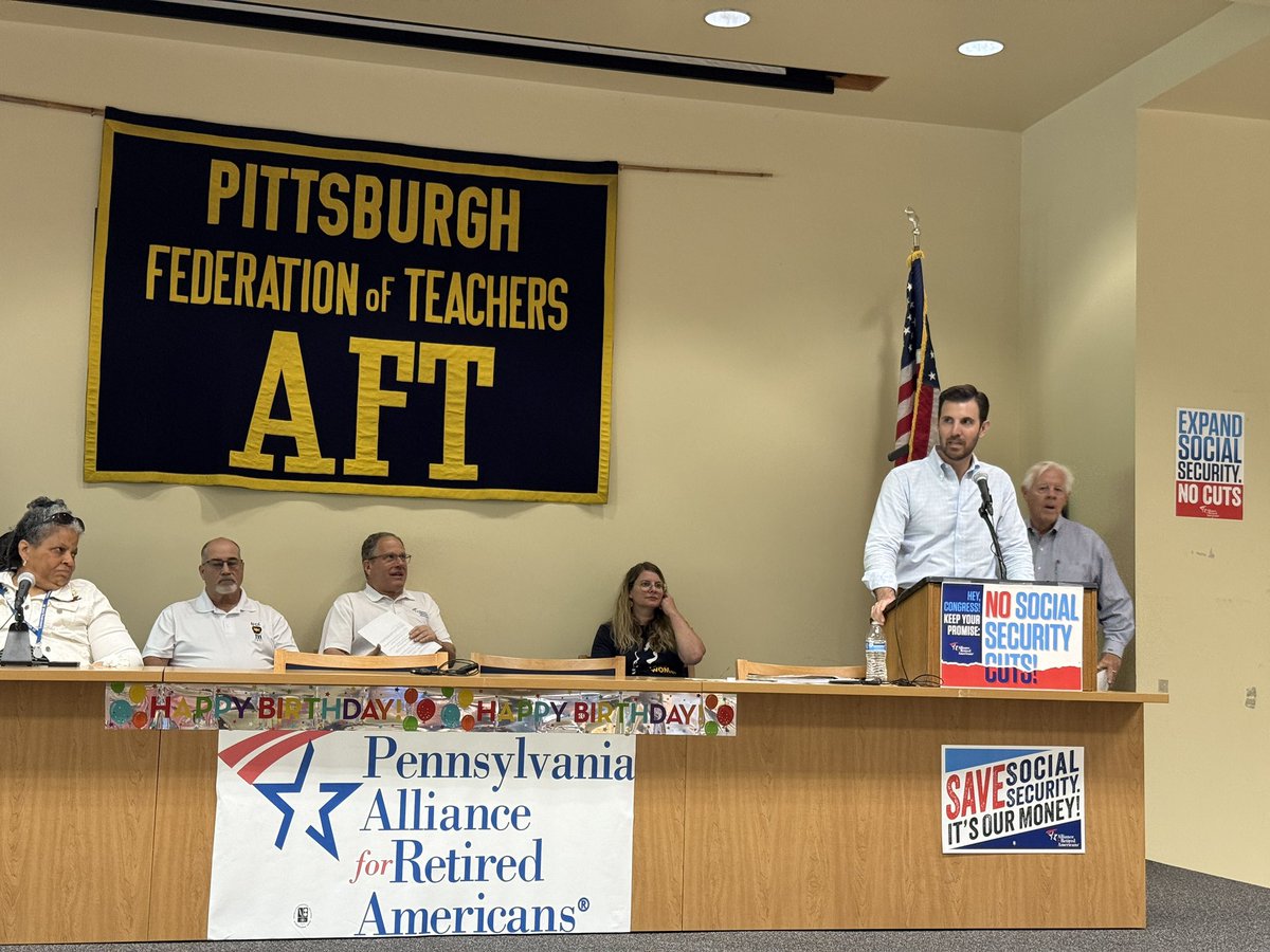 AFT (@aftunion) on Twitter photo <a href="/fedingram/">Fedrick Ingram</a> .<a href="/RepDeluzio/">Congressman Chris Deluzio</a> with the important history lesson here in Pittsburgh! Labor was at the heart of the New Deal and instrumental to the creation of Social Security. Attacks on Social Security are attacks on working people. #SocialSecurityStrong <a href="/ActiveRetirees/">Alliance for Retired Americans</a> <a href="/fedingram/">Fedrick Ingram</a> .<a href="/RepDeluzio/">Congressman Chris Deluzio</a> with the important history lesson here in Pittsburgh! Labor was at the heart of the New Deal and instrumental to the creation of Social Security. Attacks on Social Security are attacks on working people. #SocialSecurityStrong <a href="/ActiveRetirees/">Alliance for Retired Americans</a>