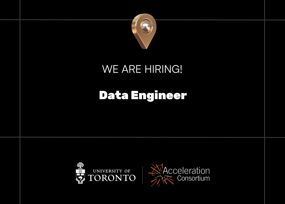 acceleration_c's tweet image. #JOB OPPORTUNITY: We’re hiring a #DataEngineer to manage and optimize data infrastructure to support research projects at @UofT's Acceleration Consortium.
Apply: jobs.utoronto.ca/job/Toronto-Da…