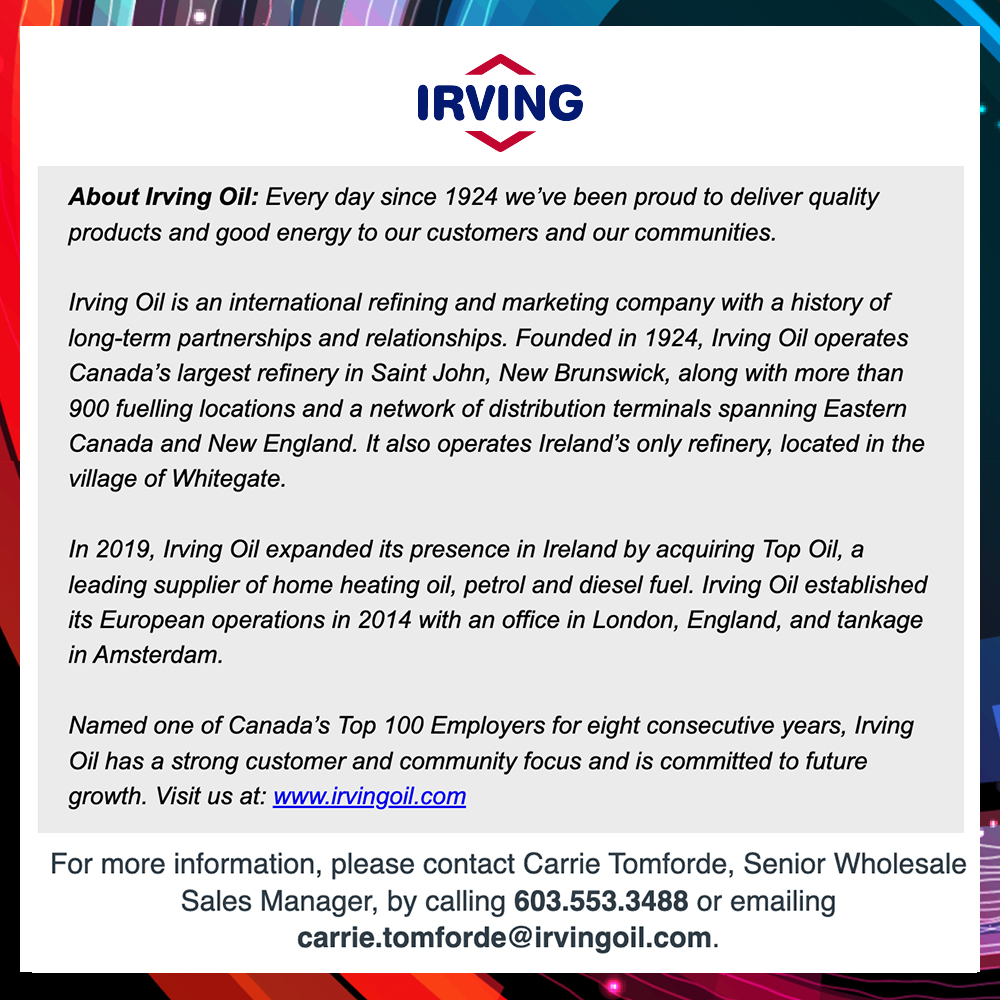 Join Us in Thanking Our SILVER SPONSOR Irving!

We have everything you need to move your business forward.

For more info, contact Carrie Tomforde, Senior Wholesale Sales Manager | 603.553.3488 | carrie.tomforde<a href="/irvingoil/">Irving Oil</a>.com.

HeatShow.com 

@irvingoil