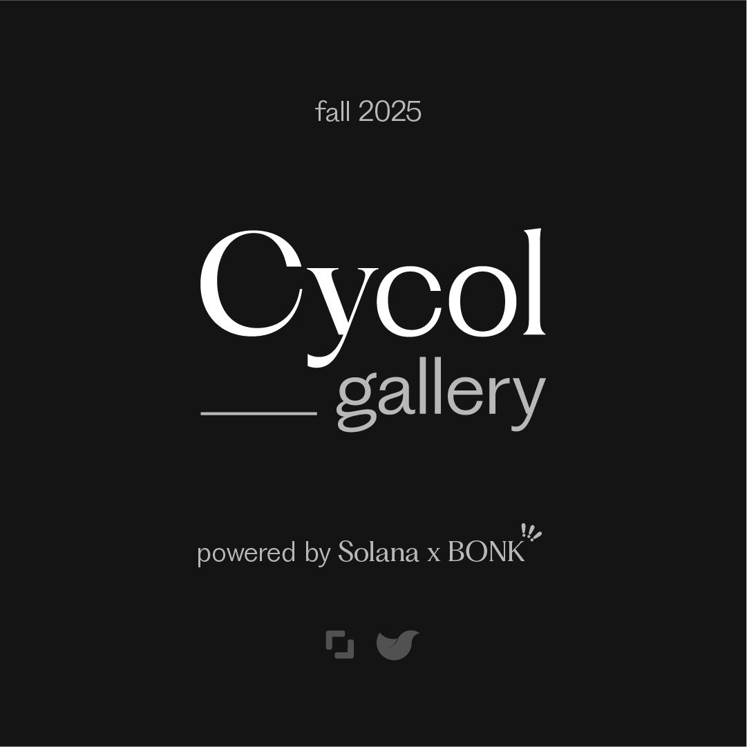 JT Liss (@jtlissphotoart) on Twitter photo Ladies and gentlemen, <a href="/cycol_gallery/">Cycol Gallery</a>.
Solana's first ever brick and mortar gallery powered by <a href="/solana/">Solana</a> and <a href="/bonk_inu/">BONK!!!</a>.
Featuring both traditional and digital works on <a href="/exchgART/">Exchange Art</a> through <a href="/Blackdoveart/">Blackdove</a> digital frames and software integration. Coming this fall to NYC.
Artists go Ladies and gentlemen, <a href="/cycol_gallery/">Cycol Gallery</a>.
Solana's first ever brick and mortar gallery powered by <a href="/solana/">Solana</a> and <a href="/bonk_inu/">BONK!!!</a>.
Featuring both traditional and digital works on <a href="/exchgART/">Exchange Art</a> through <a href="/Blackdoveart/">Blackdove</a> digital frames and software integration. Coming this fall to NYC.
Artists go