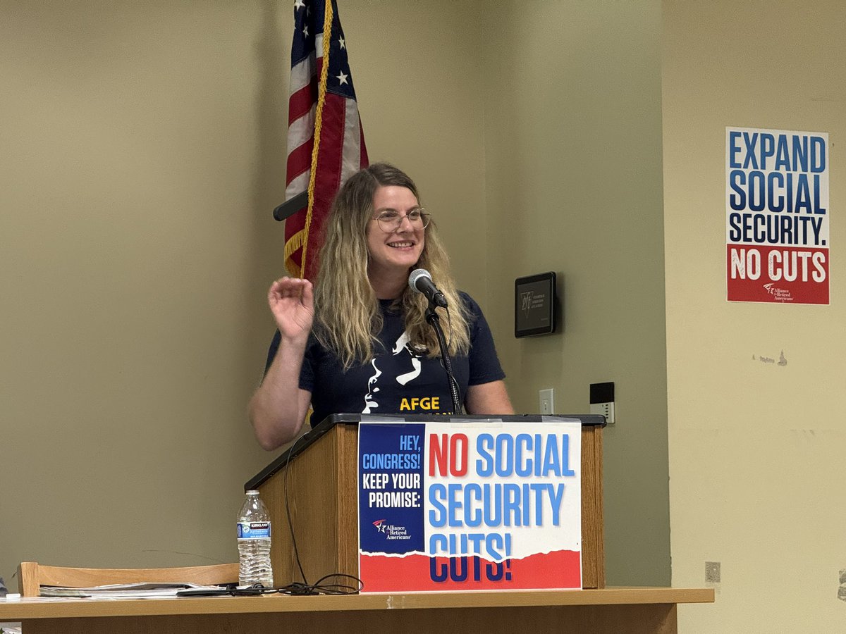 AFT (@aftunion) on Twitter photo <a href="/fedingram/">Fedrick Ingram</a> <a href="/RepDeluzio/">Congressman Chris Deluzio</a> <a href="/ActiveRetirees/">Alliance for Retired Americans</a> <a href="/RepSummerLee/">Rep. Summer Lee</a> “We’ve stewarded your money through 16 presidents and we’ll be damned if we let this president or any other one take away the money you have earned.”
Thank you Jessica LaPointe & all of the Social Security workers making sure working people get what they’ve earned. <a href="/AFGENational/">AFGE</a> <a href="/fedingram/">Fedrick Ingram</a> <a href="/RepDeluzio/">Congressman Chris Deluzio</a> <a href="/ActiveRetirees/">Alliance for Retired Americans</a> <a href="/RepSummerLee/">Rep. Summer Lee</a> “We’ve stewarded your money through 16 presidents and we’ll be damned if we let this president or any other one take away the money you have earned.”
Thank you Jessica LaPointe & all of the Social Security workers making sure working people get what they’ve earned. <a href="/AFGENational/">AFGE</a>
