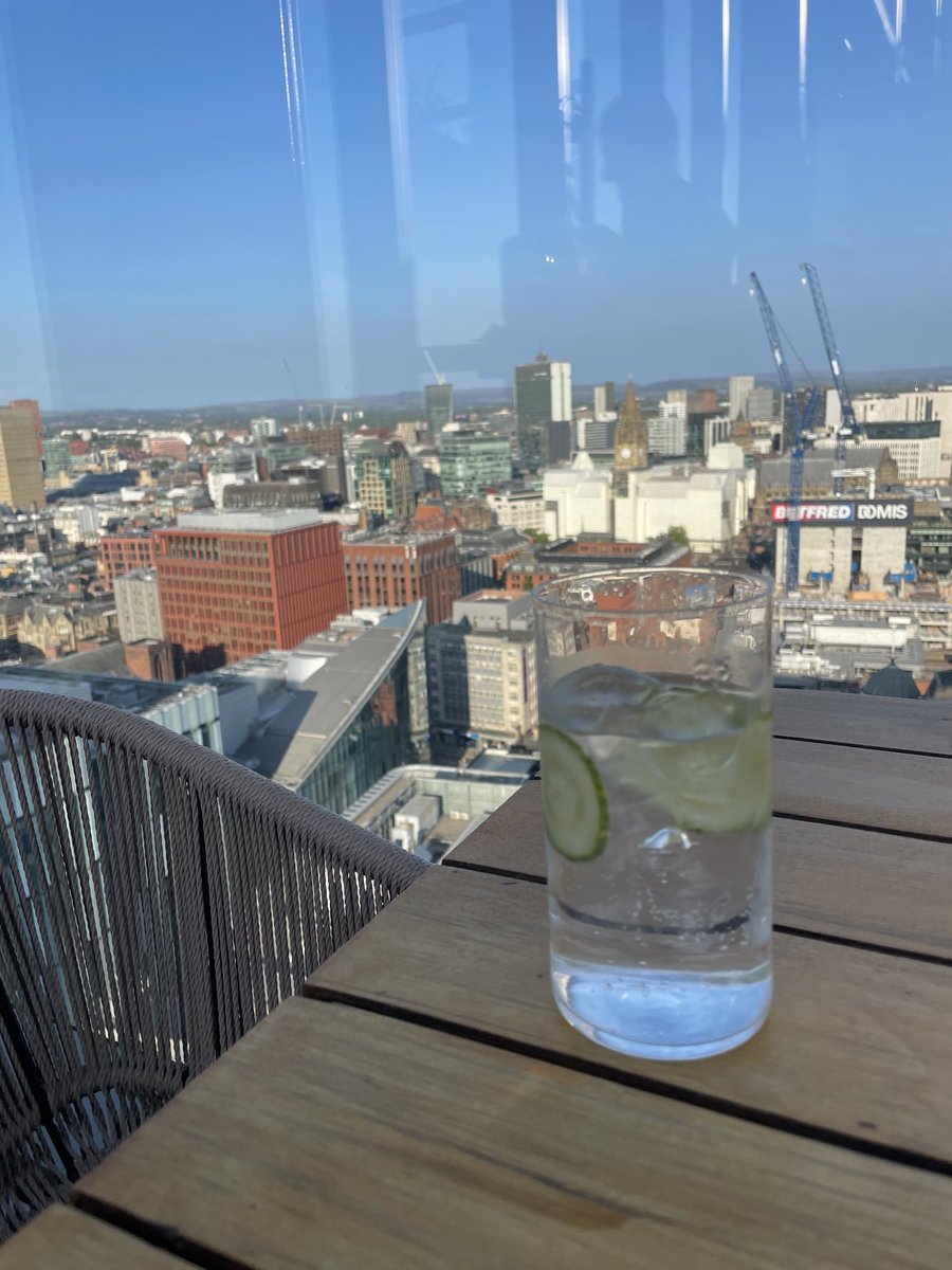 A drink in Manchester. So deserved.☀️🍹🍾