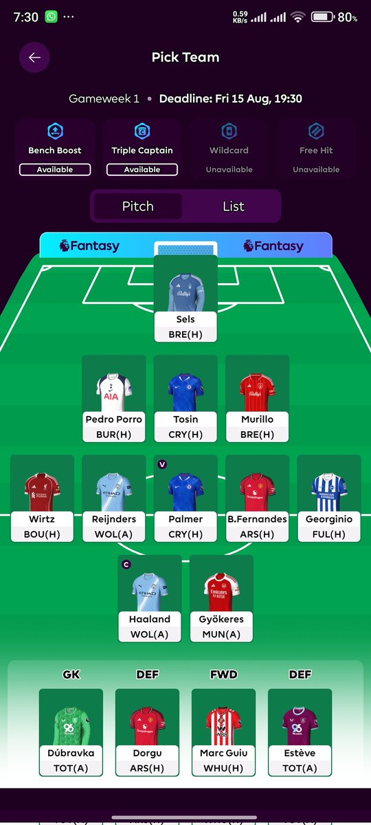 Let's goooo

GW1 LOCKED !

Halland+ PALMER +Bruno +Gyokeres🔥🔥🔥🔥

Halland ©️

GOOD LUCK ALL #FPLCOMUNITY