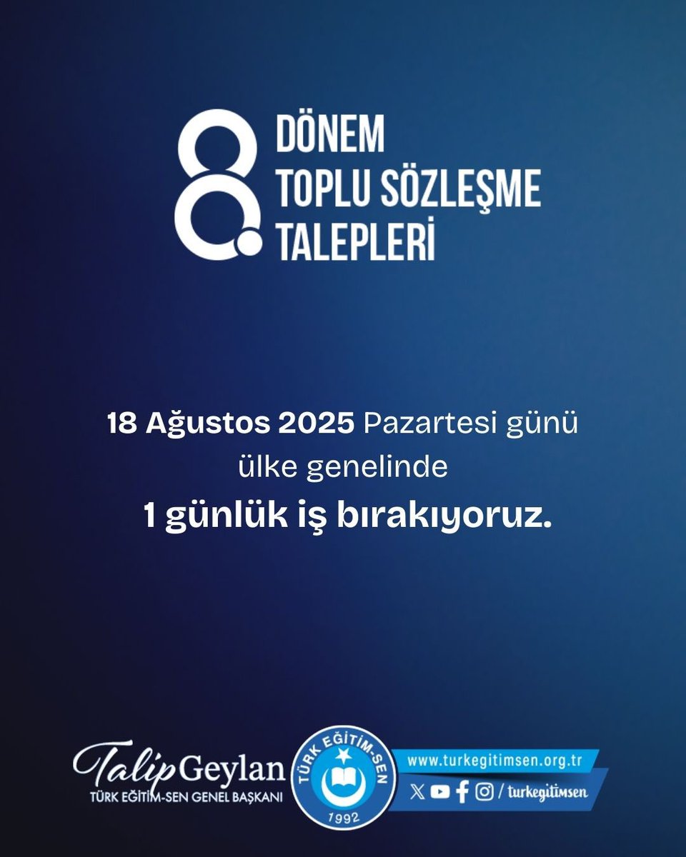 orhankutuk41's tweet photo. 18 Ağustos Pazartesi İŞ BIRAKIYORUZ
 #MemurHakkınıİstiyor https://t.co/rIwc3cCMl4
