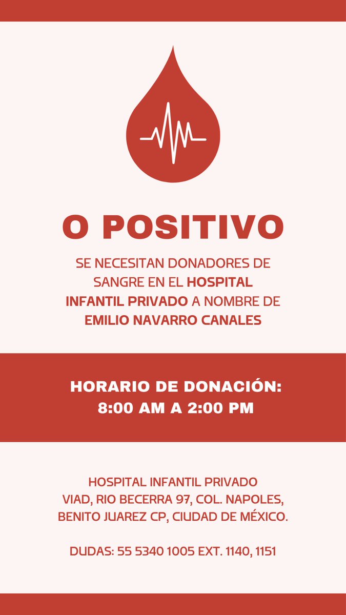 Nuestro amigo y compañero Fernando Navarro solicita sangre para su hijo, en Ciudad de México. Se agradece de antemano... 🙏