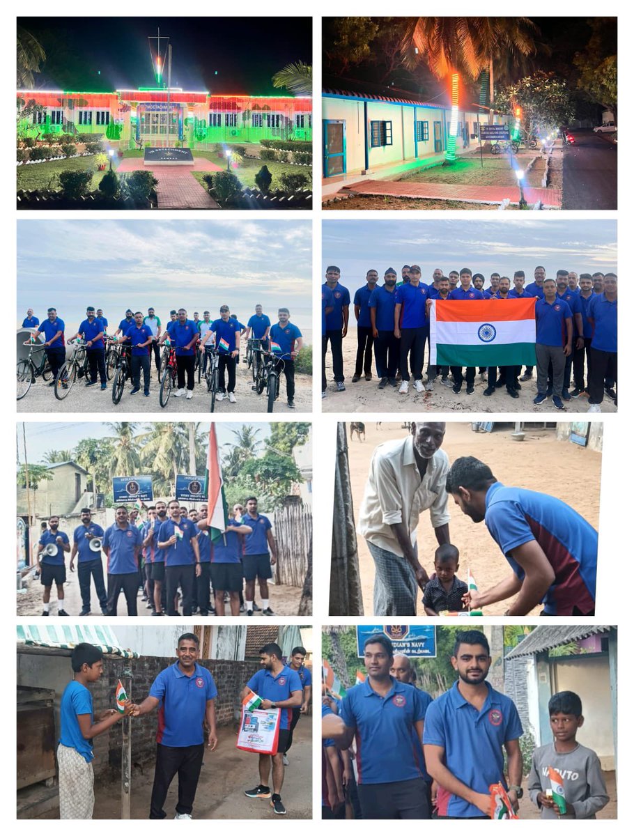 IN_HQTNP's tweet photo. The spirit of service sails beyond the seas!
#IndianNavy personnel joined the people of Ventharvalsai village in a vibrant flag rally, celebrating unity, patriotism, and pride.

"भारतीय नौसेना – हर भारतीय की नौसेना" ⚓️

#IndianNavy #FlagRally #Ramnad #Har Ghar Tiranga https://t.co/vHe8REiZwn